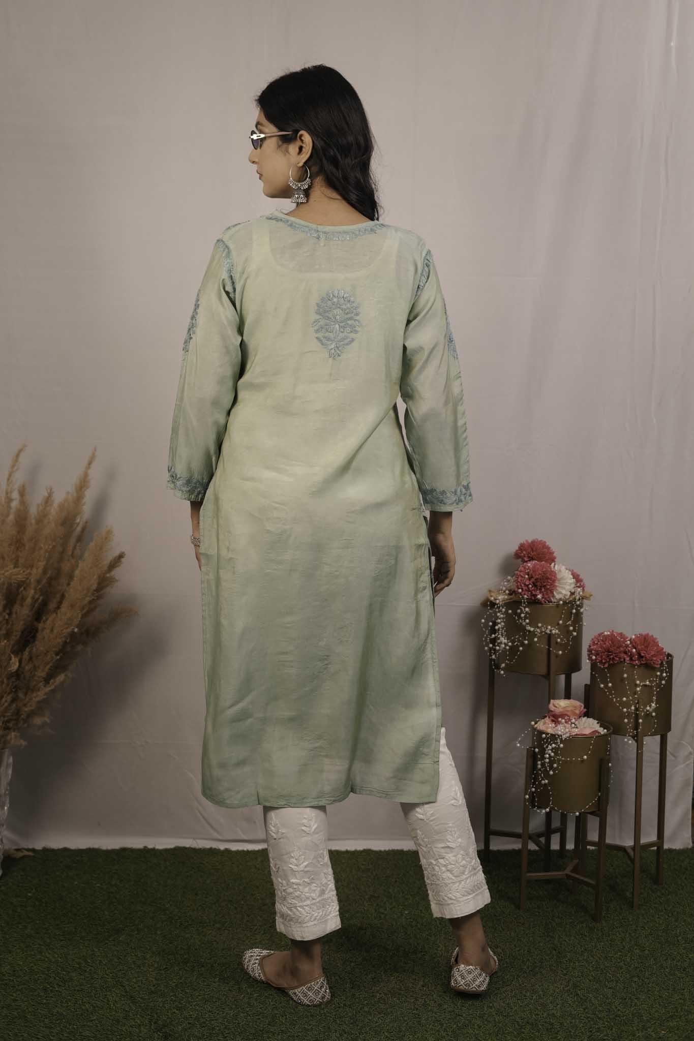 Tissue Chikankari Kurti