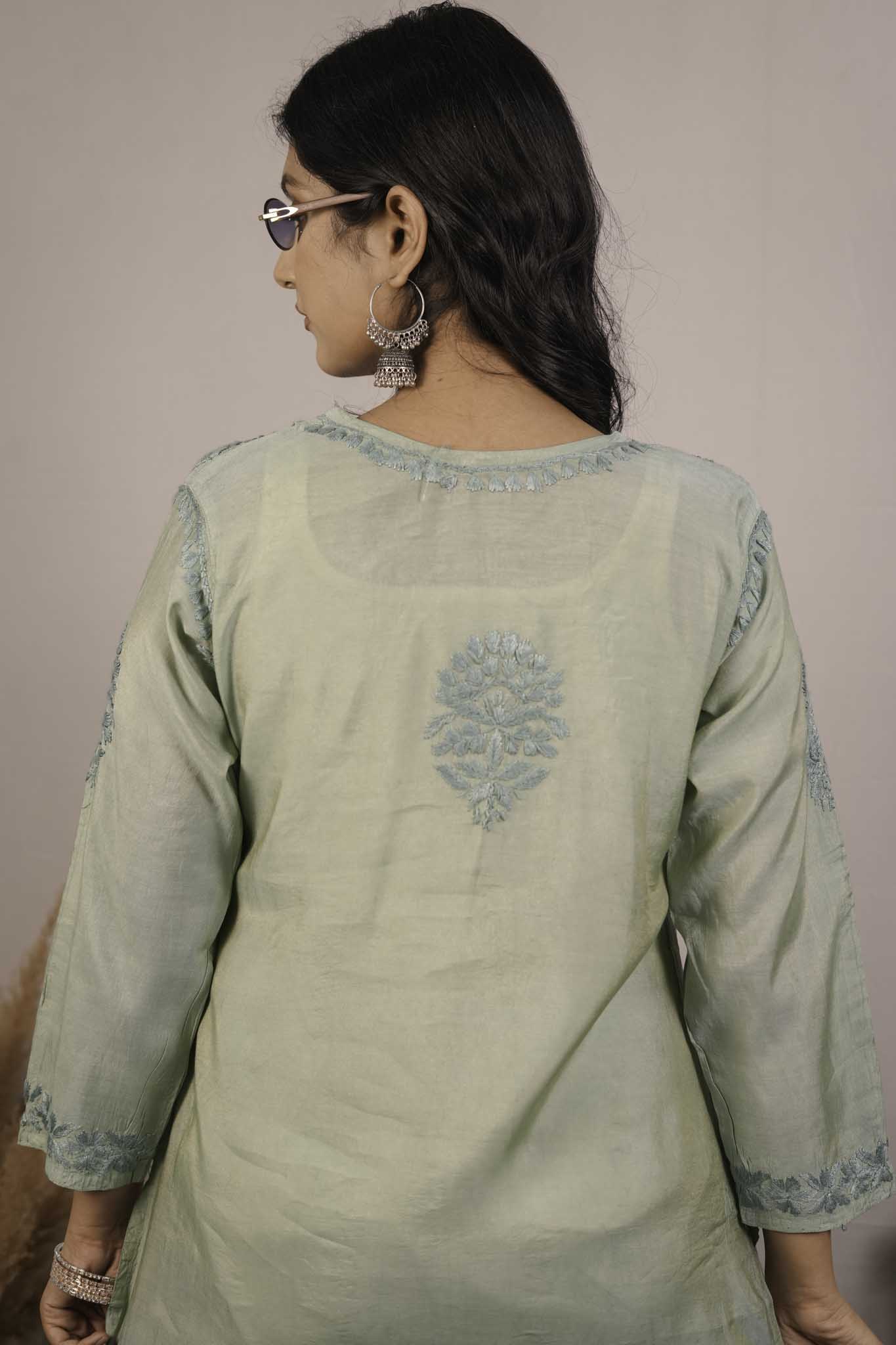 Tissue Chikankari Kurti