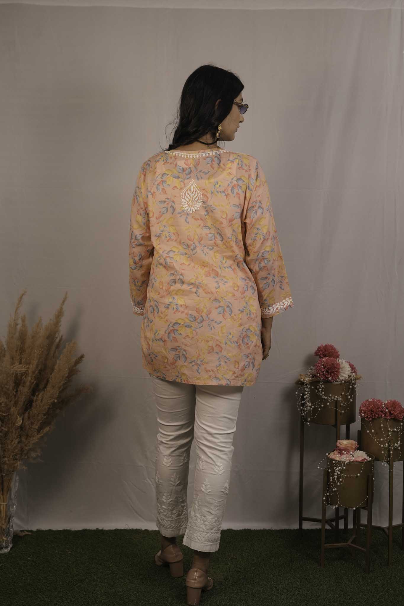 Mul Cotton Chikankari Short Kurti
