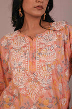 Mul Cotton Chikankari Short Kurti