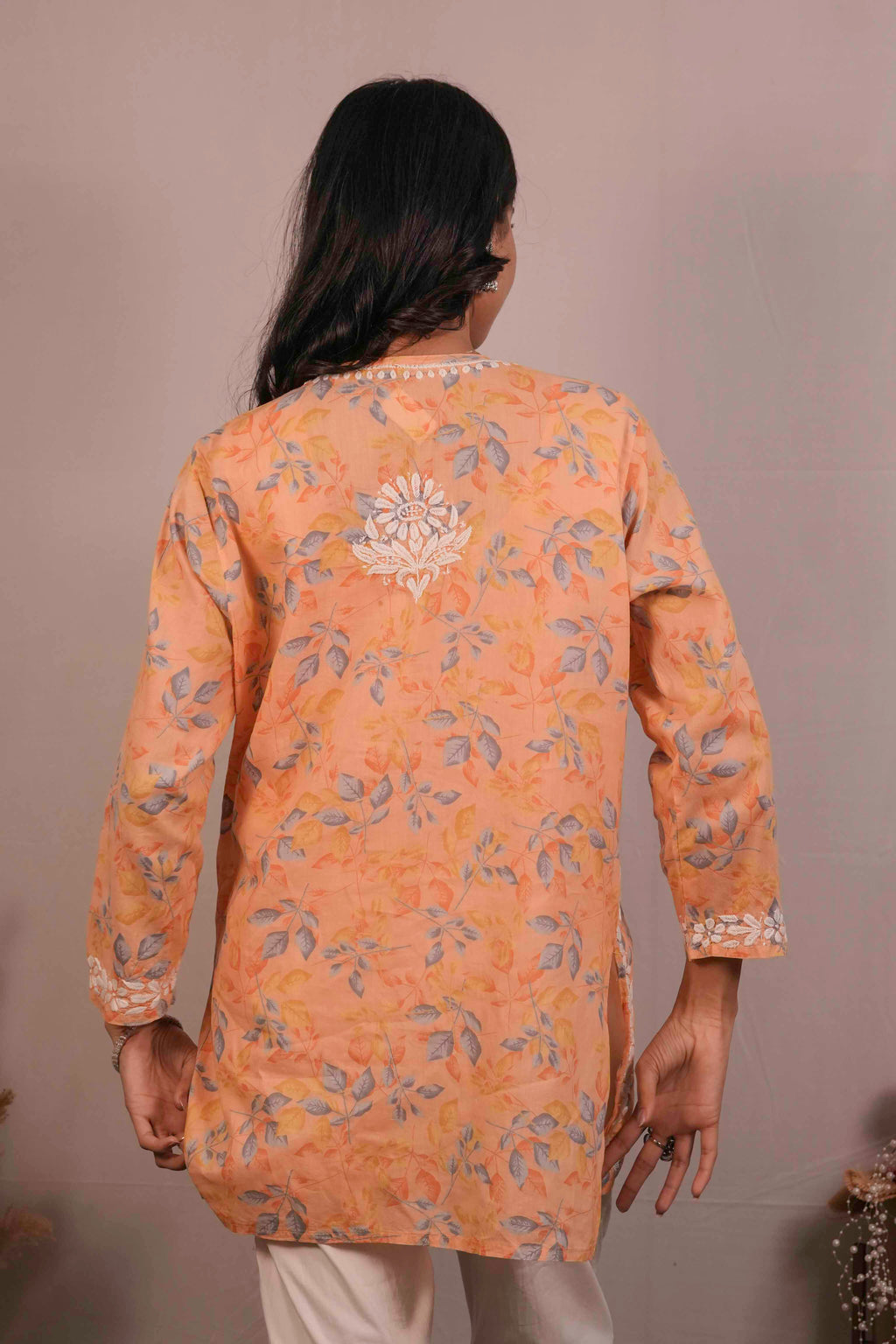 Mul Cotton Chikankari Short Kurti
