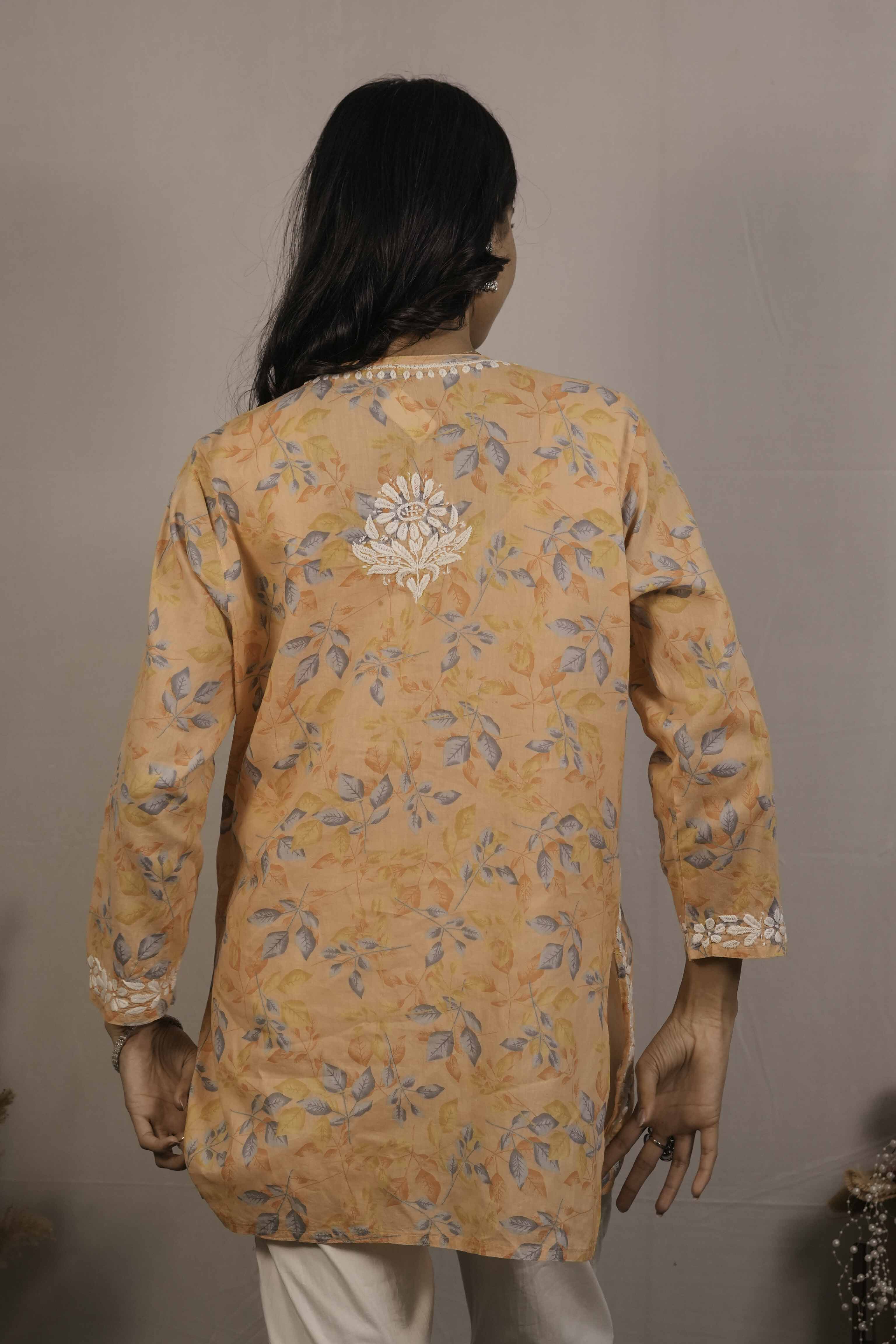 Mul Cotton Chikankari Short Kurti