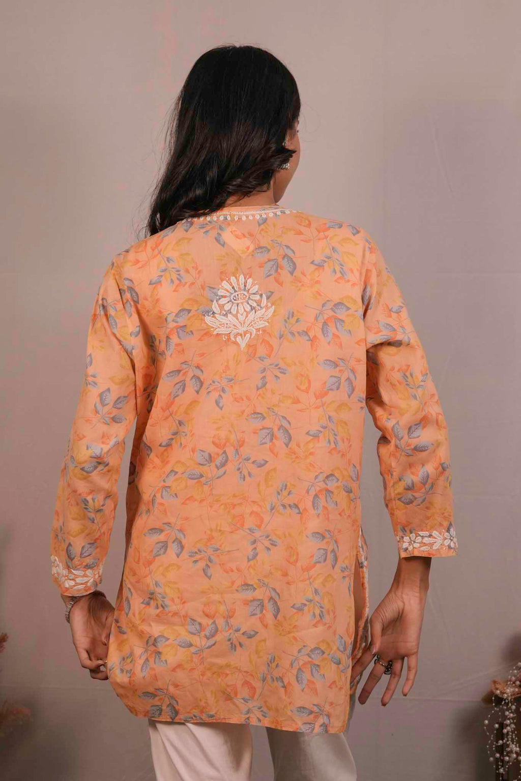 Mul Cotton Chikankari Short Kurti