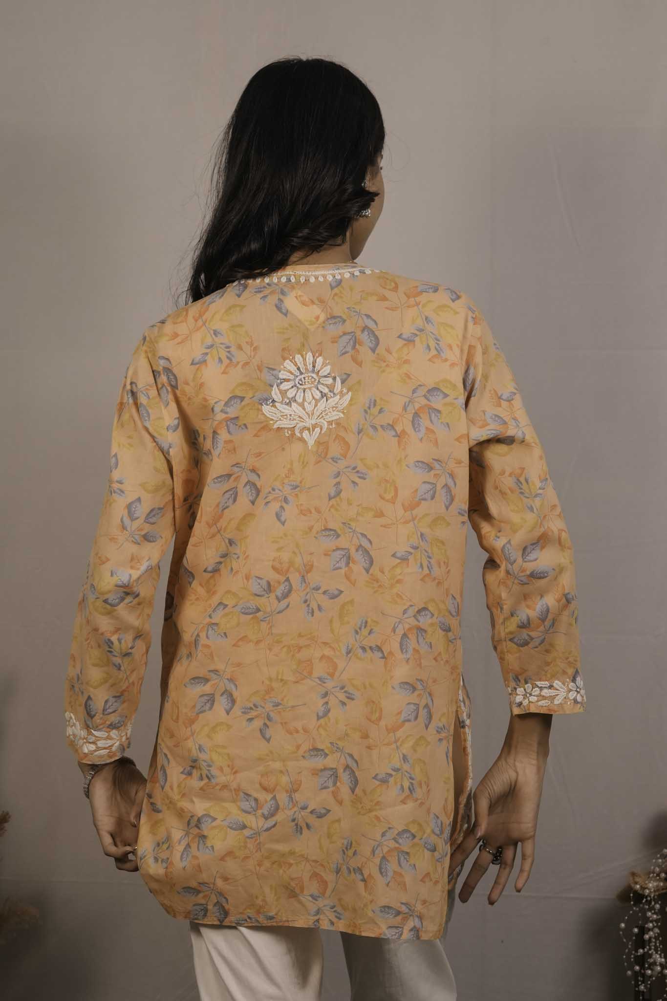 Mul Cotton Chikankari Short Kurti