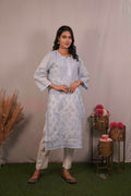 Linen Chikankari Kurti