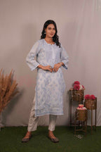 Linen Chikankari Kurti