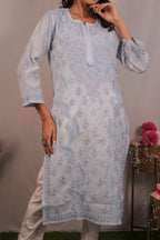 Linen Chikankari Kurti