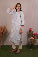 Linen Chikankari Kurti