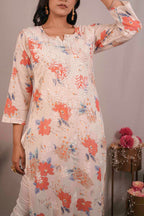 Printed Mul Cotton Chikankari Kurti