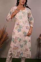 Printed Mul Cotton Chikankari Kurti