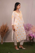 White Modal Chikankari Kurti