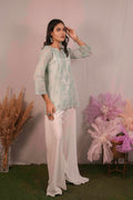 Mulmul Chikankari Green Short Top
