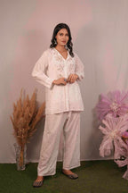 Mulmul Chikankari Co-ord Set