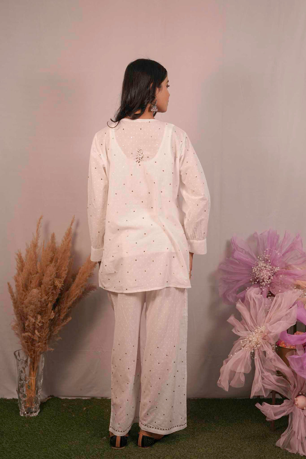 Mulmul Chikankari Co-ord Set