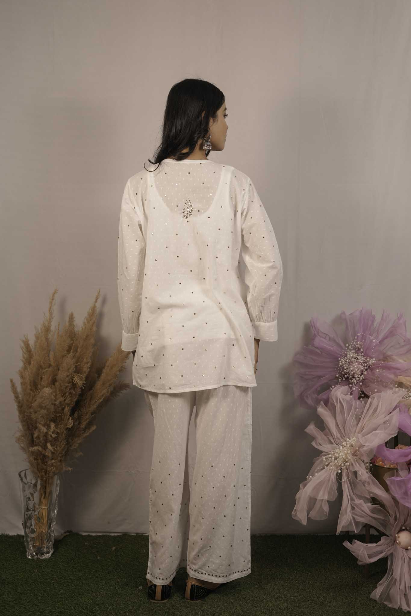 Mulmul Chikankari Co-ord Set