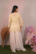 Mulmul Chikankari Yellow Short Top