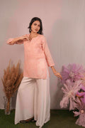 Mulmul Chikankari Orange Short Top