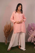 Muslin Chikankari Pink Short Top