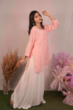 Muslin Chikankari Pink Short Top