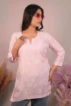 Muslin Chikankari Short Top