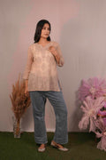 Mulmul Chikankari Brown Short Top
