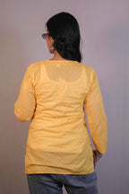 Dobby Cotton Chikankari Short Kurti