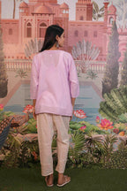 Chanderi Chikankari  Purple Short Kurti