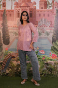 Mulmul Chikankari Purple Short Top