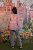 Mulmul Chikankari Purple Short Top