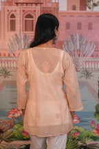 Mulmul Chikankari Beige Short Top