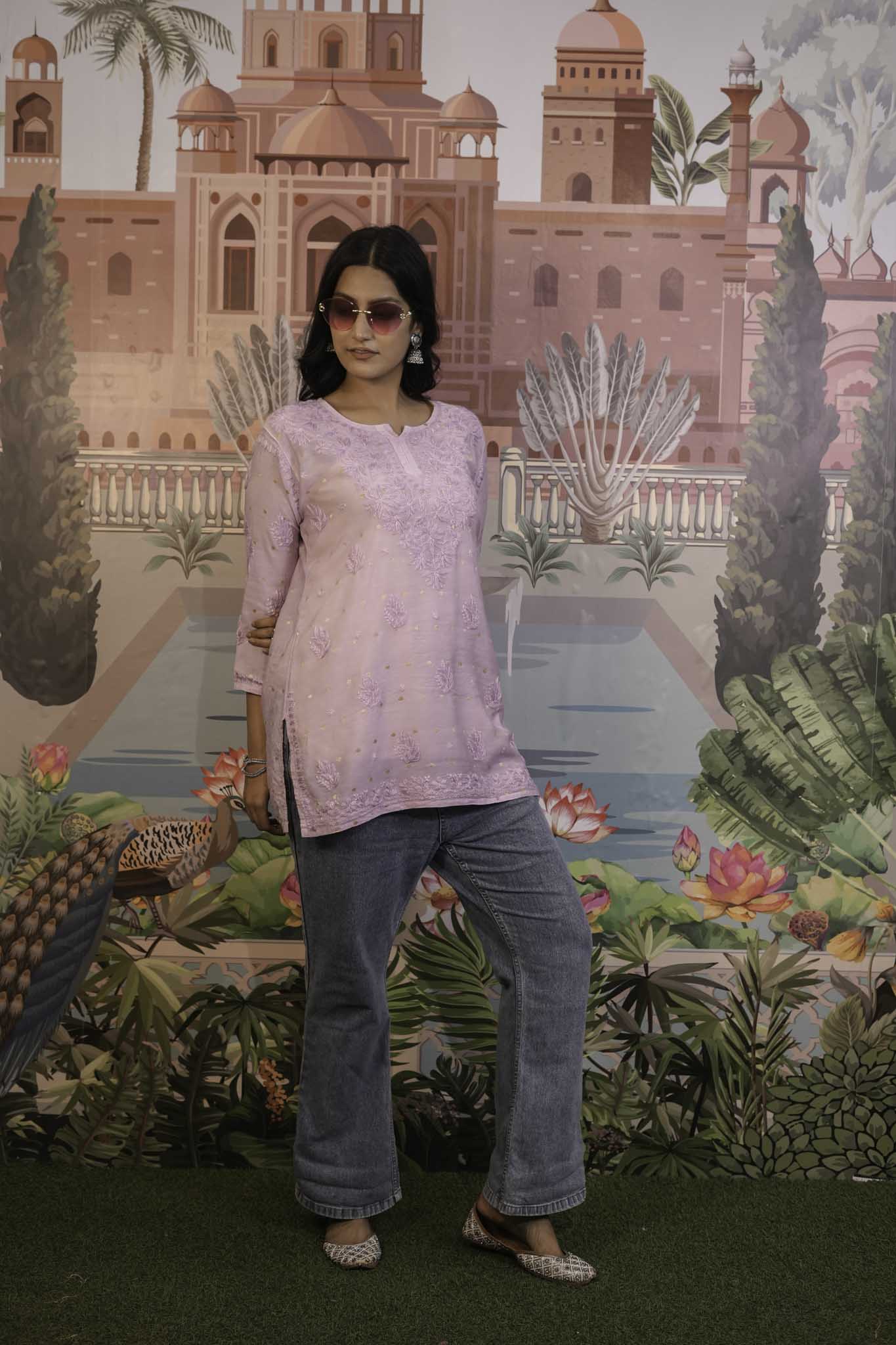 Banarasi Chikankari Short Kurti