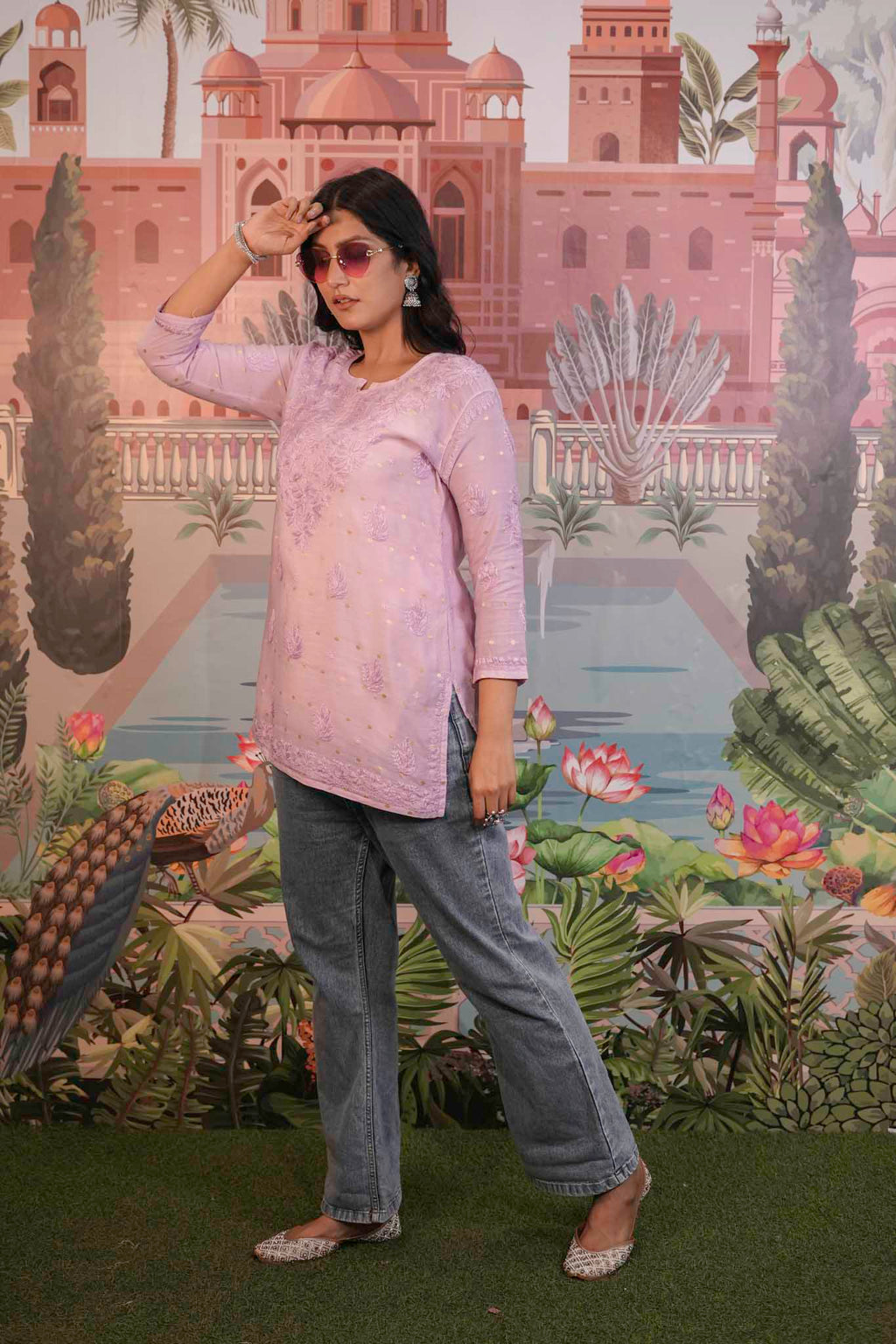 Banarasi Chikankari Short Kurti