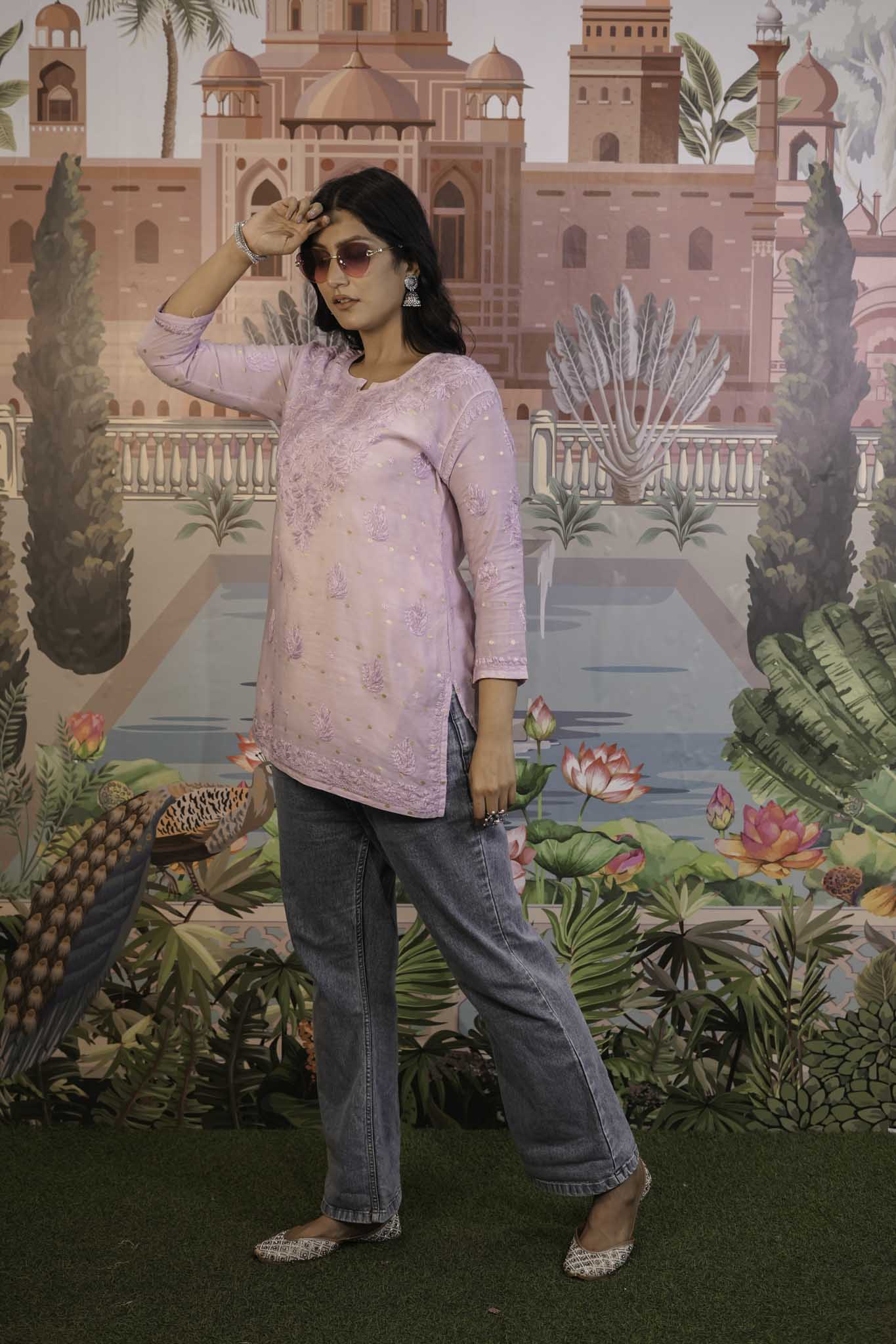 Banarasi Chikankari Short Kurti