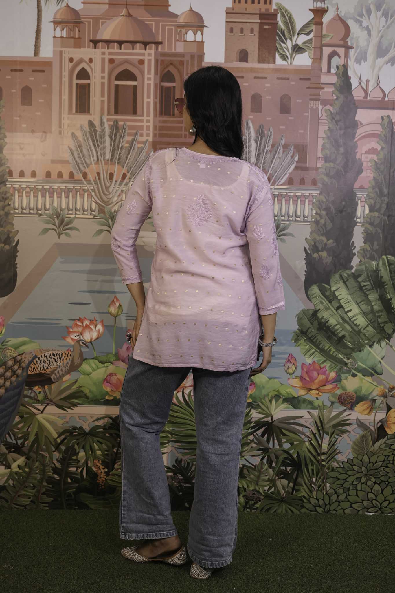 Banarasi Chikankari Short Kurti
