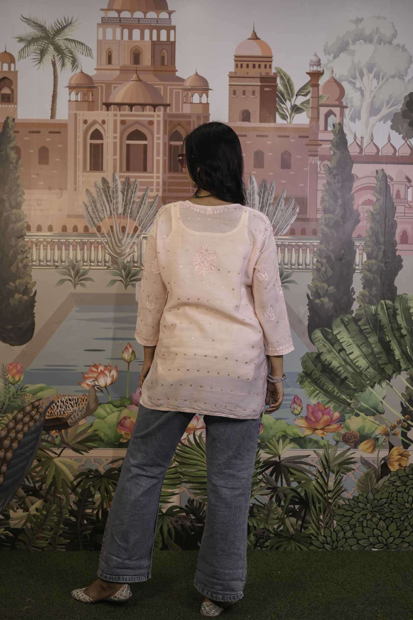 Banarasi Chikankari Short Kurti