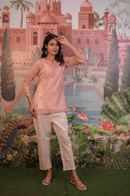 Mulmul Chikankari Pink Short Top