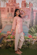 Mulmul Chikankari Pink Short Top