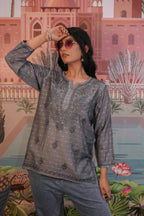 Banarasi Chikankari Short Kurti