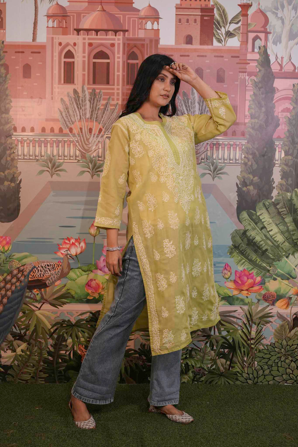 Cotton Voile Chikankari Kurti