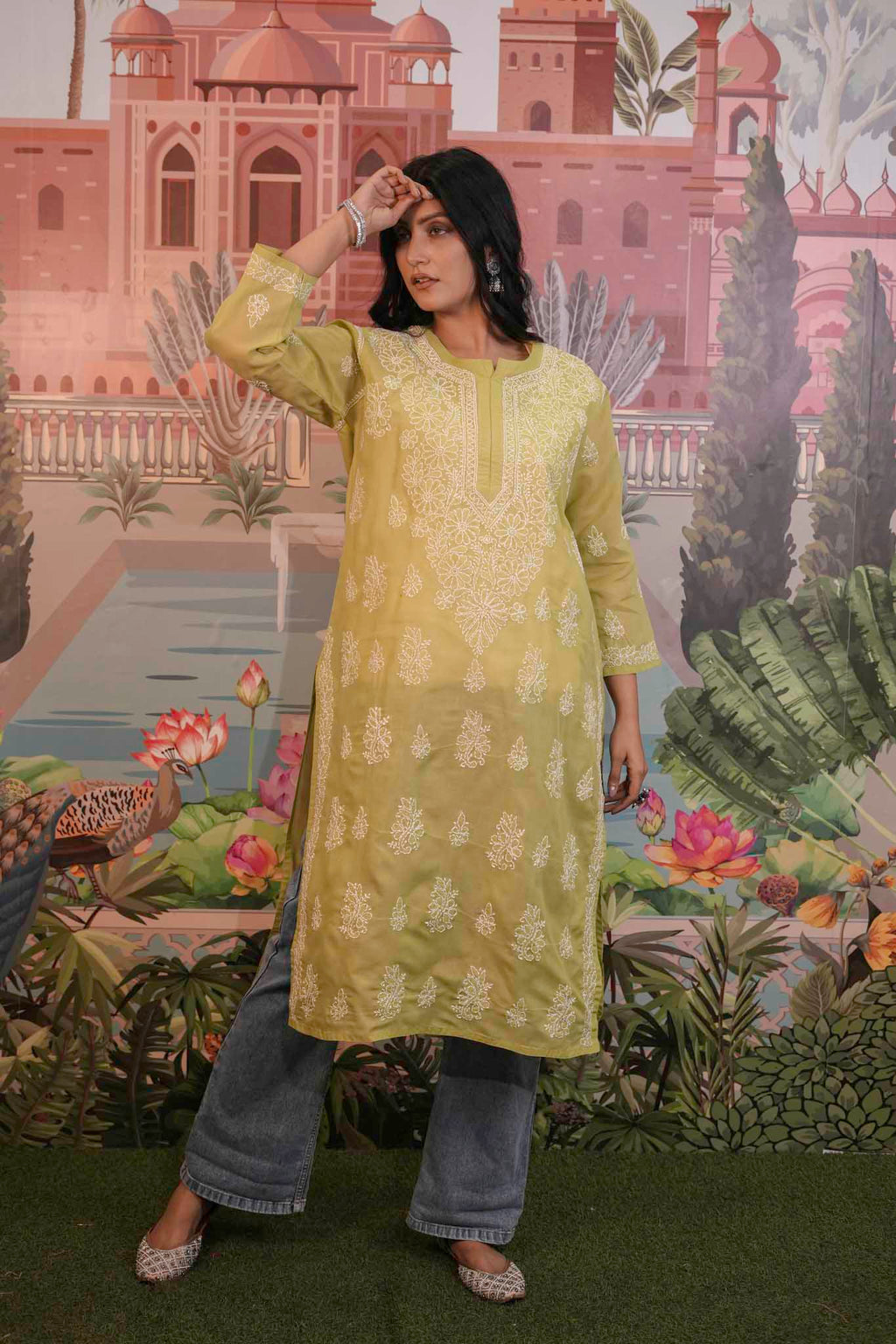 Cotton Voile Chikankari Kurti
