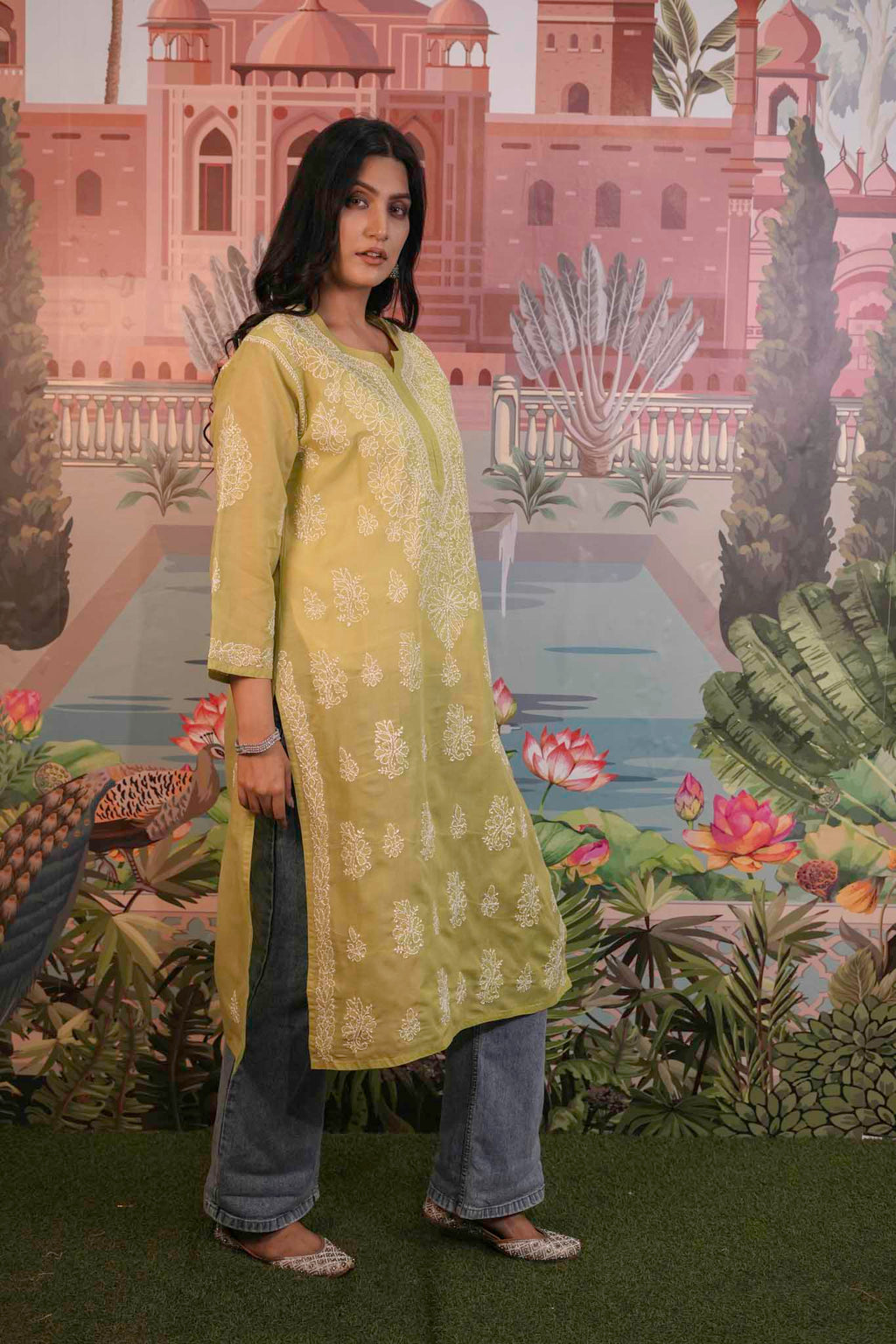 Cotton Voile Chikankari Kurti