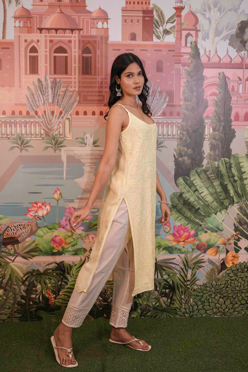 Rayon Chikankari Long Kurti