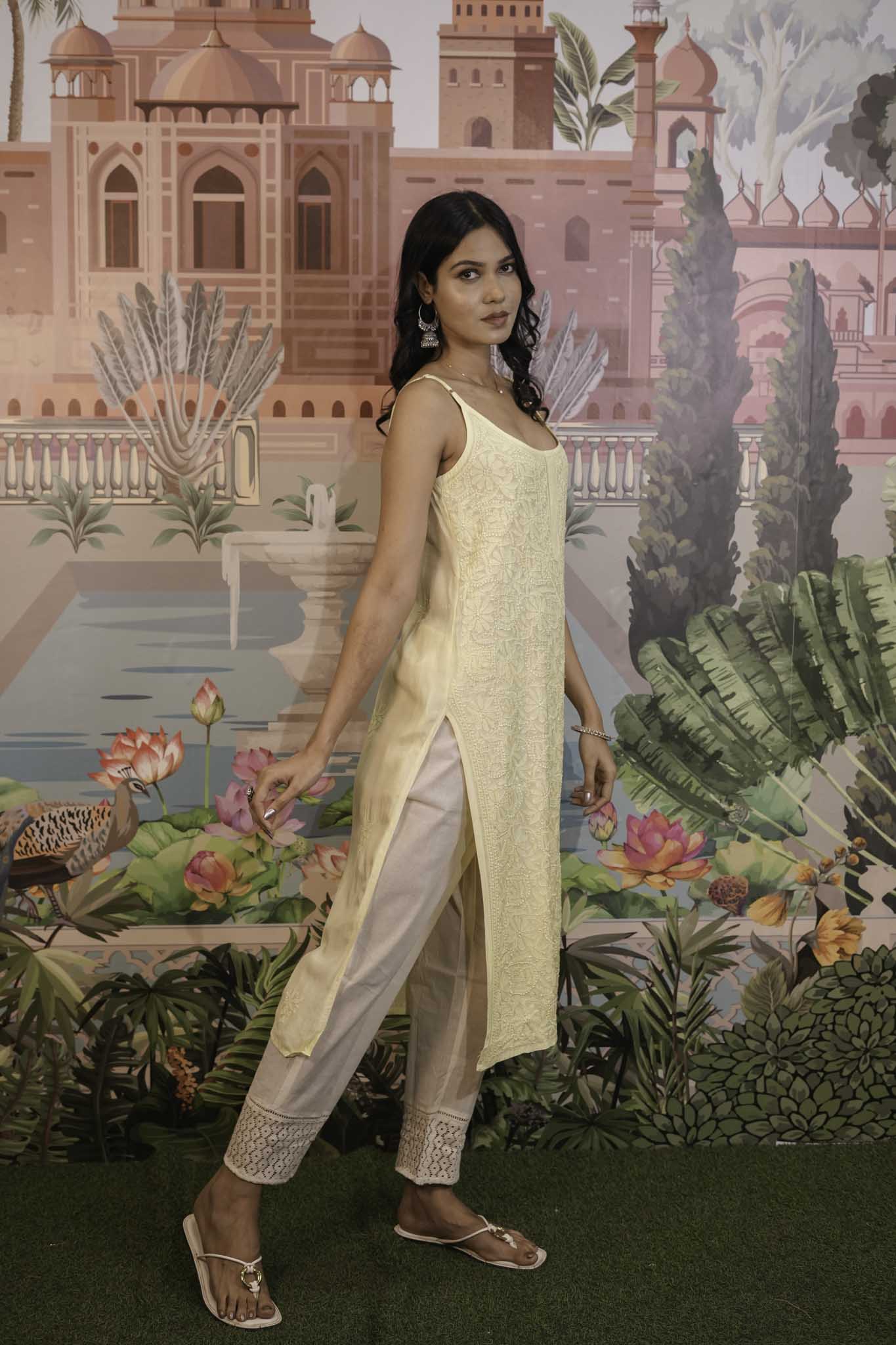 Rayon Chikankari Long Kurti