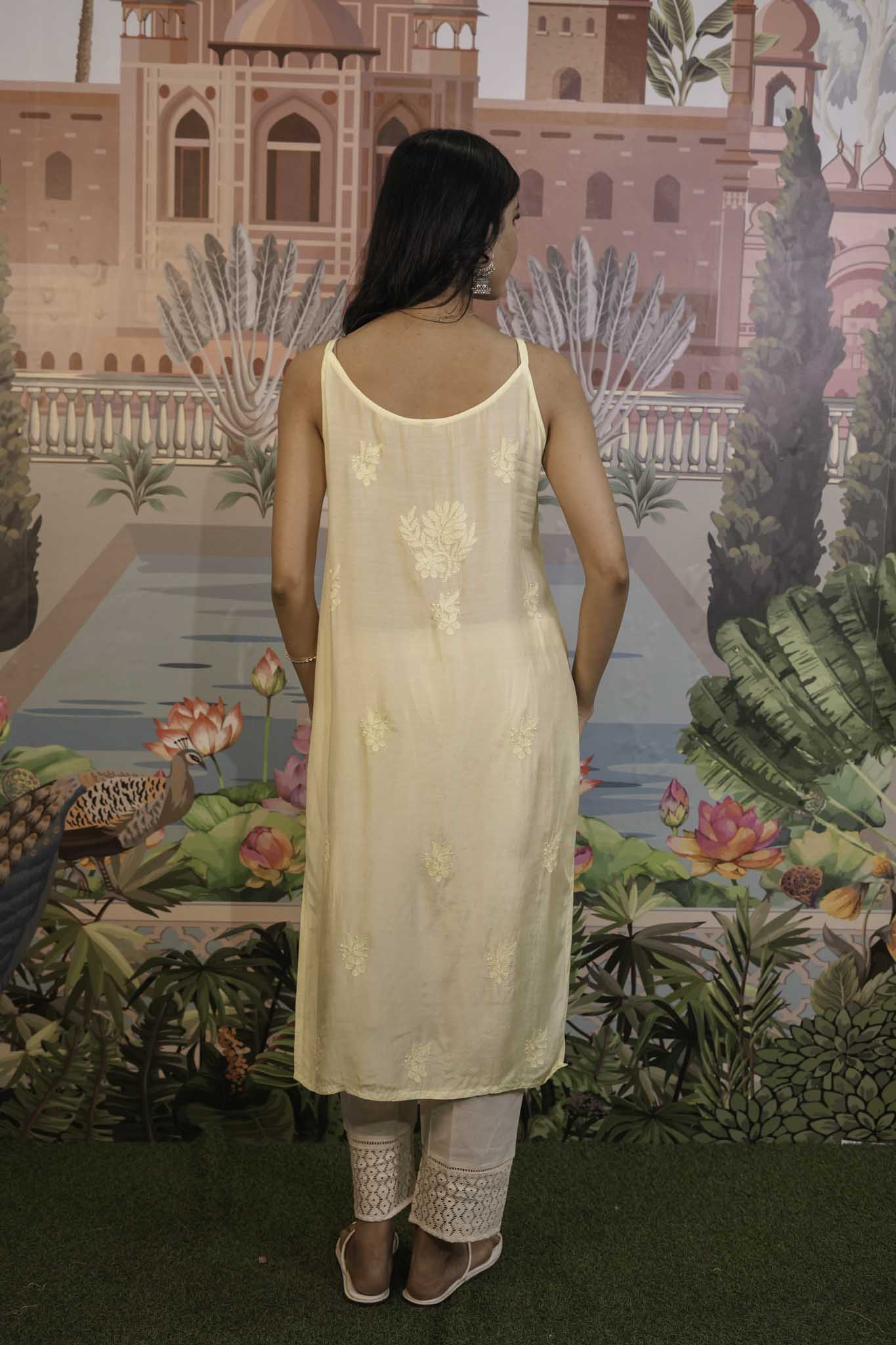 Rayon Chikankari Long Kurti