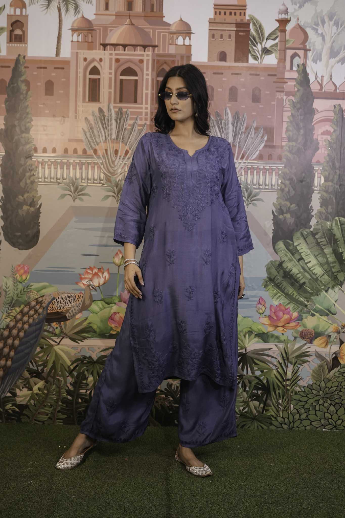 Muslin Chikankari Co-ord Set
