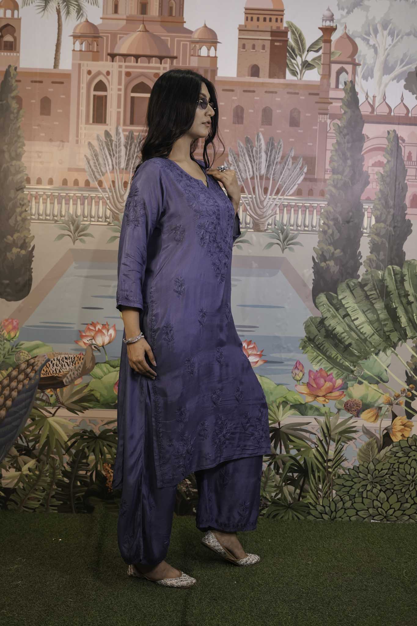 Muslin Chikankari Co-ord Set