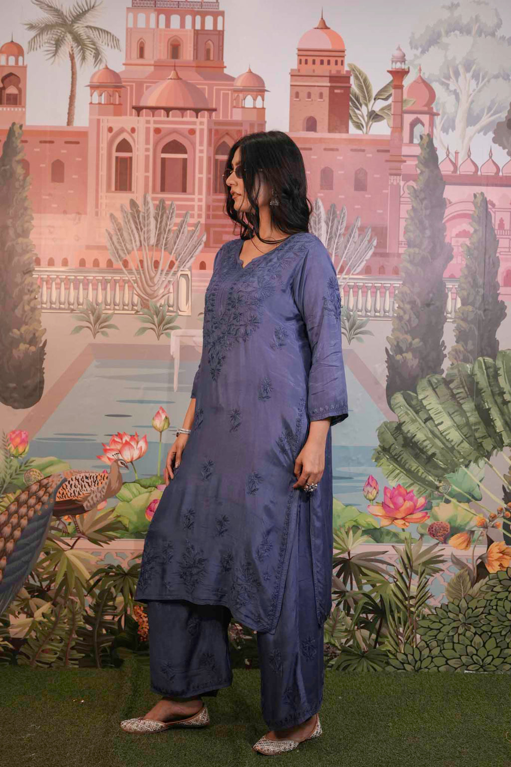 Muslin Chikankari Co-ord Set
