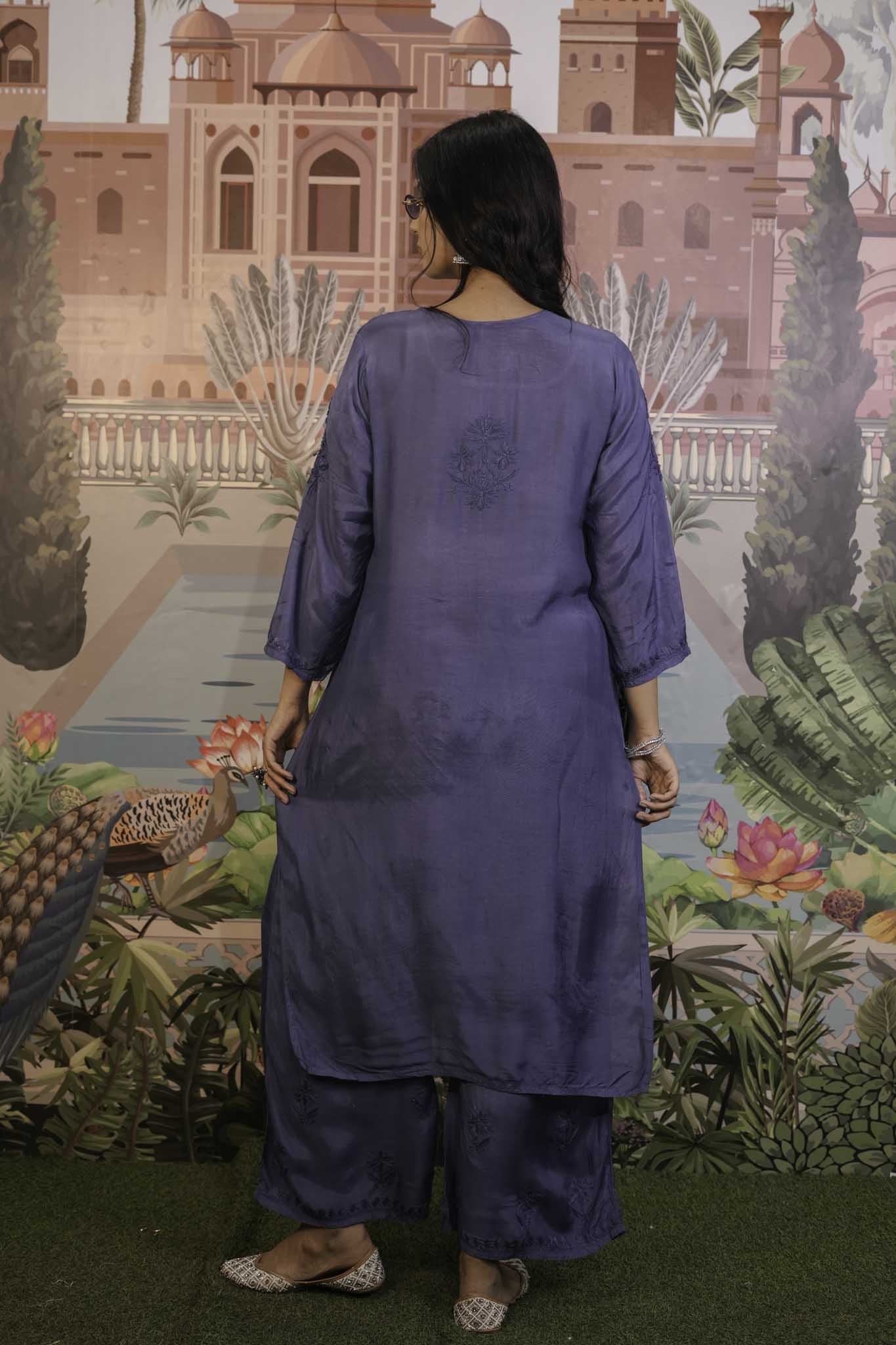 Muslin Chikankari Co-ord Set