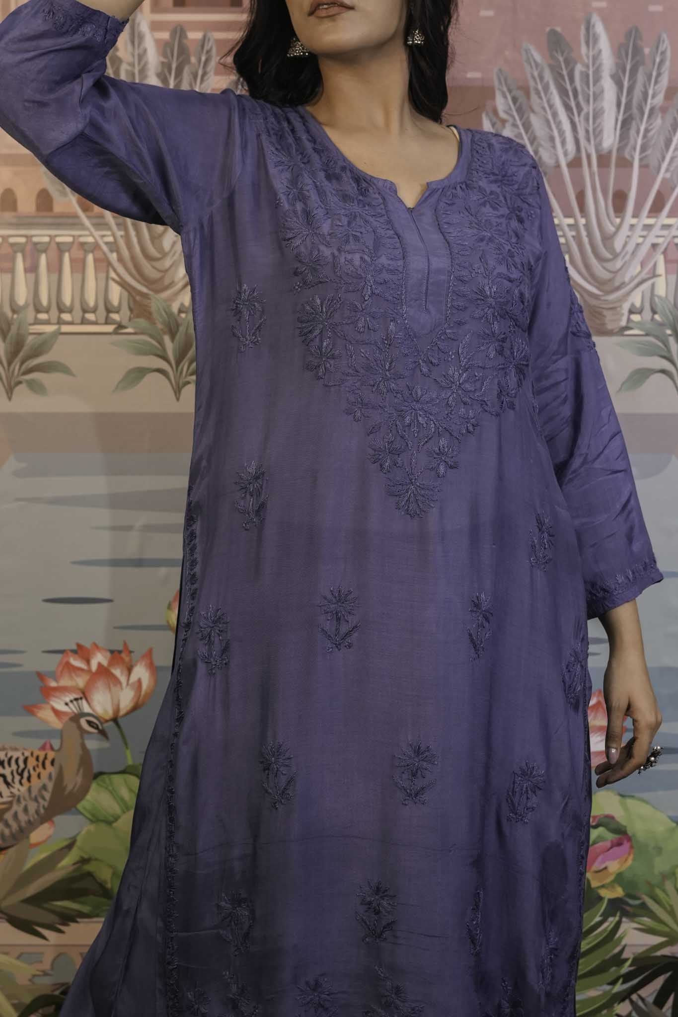 Muslin Chikankari Co-ord Set