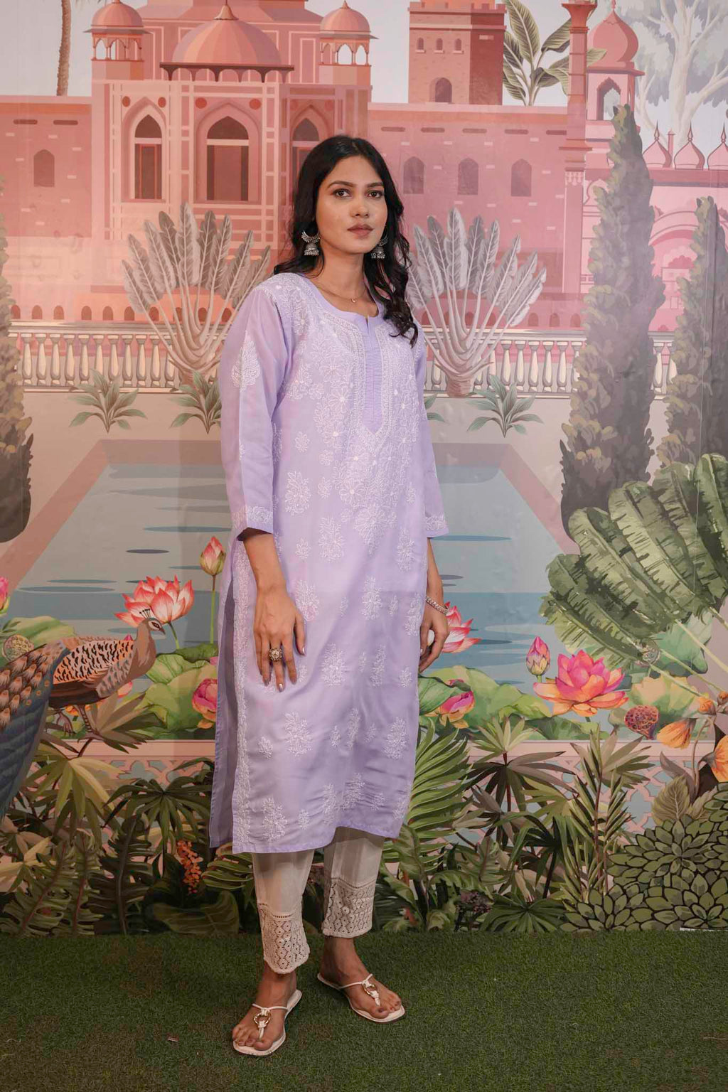 Cotton Voile Chikankari Kurti